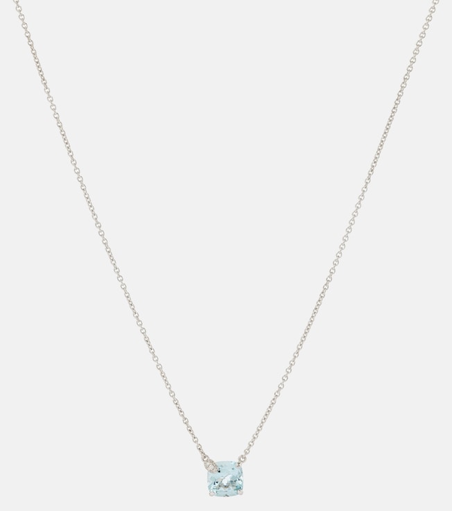 Peekaboo 18kt white gold necklace with aquamarine and diamonds | Bucherer Fine Jewellery