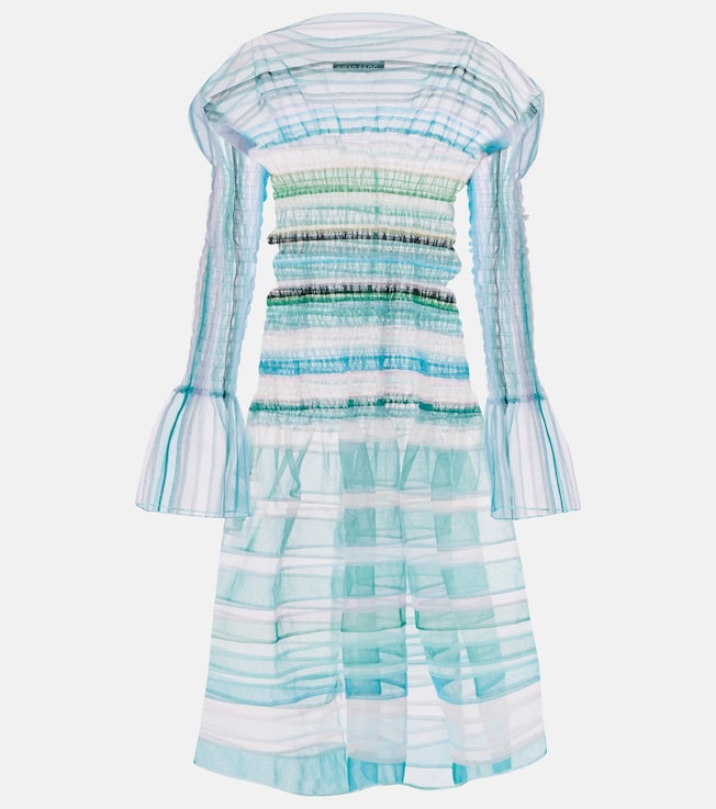 Striped sheer midi dress | Susan Fang