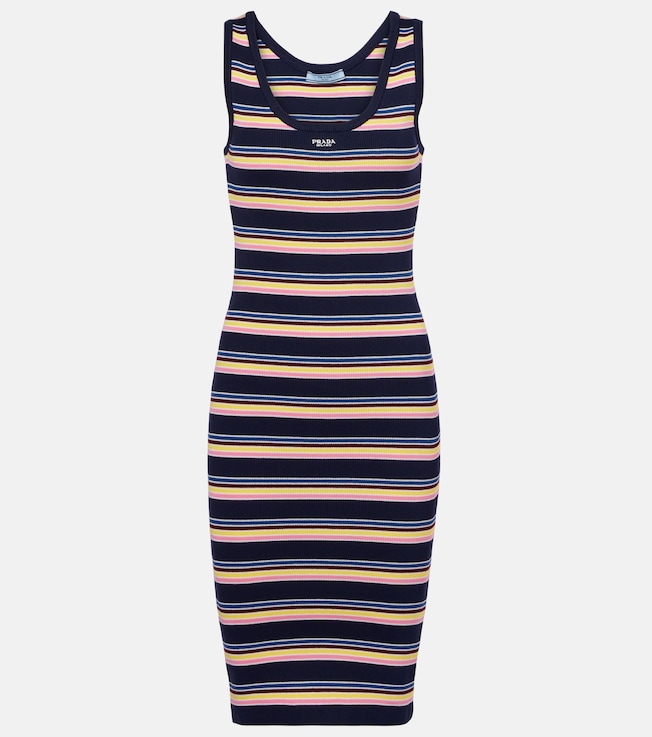 Striped cotton midi dress | Prada