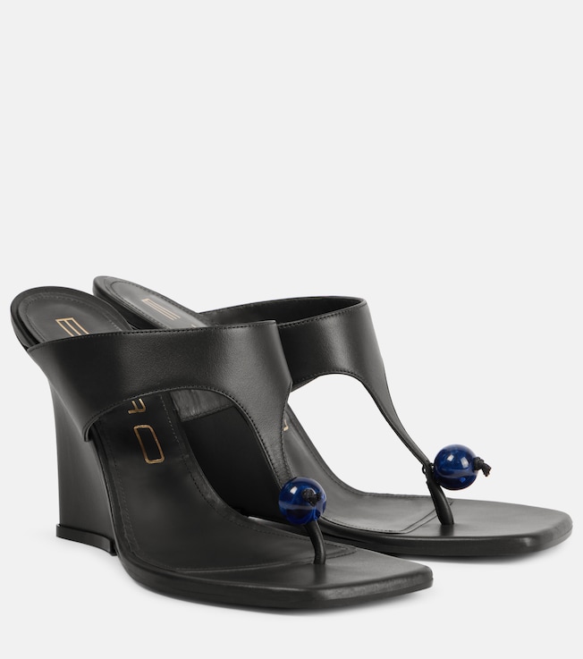 90 leather wedge sandals | Etro