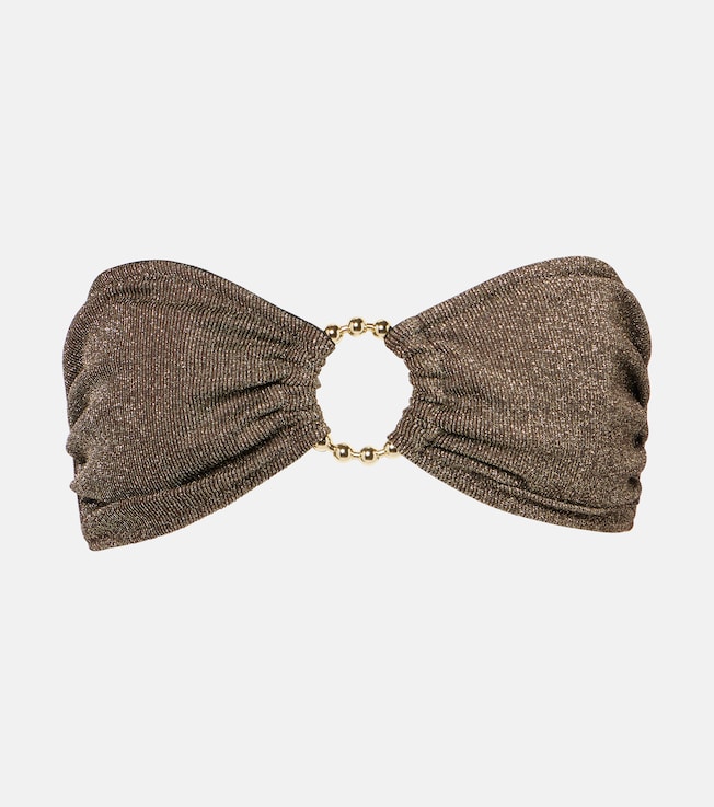 Carlotta lamé bandeau bikini top | Alexandra Miro