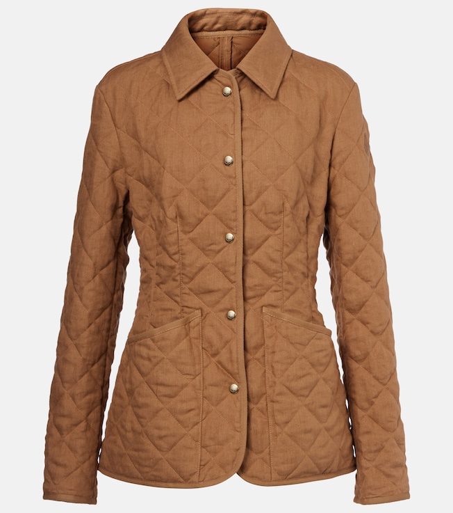 Uzes quilted leather-trimmed linen jacket | Moncler
