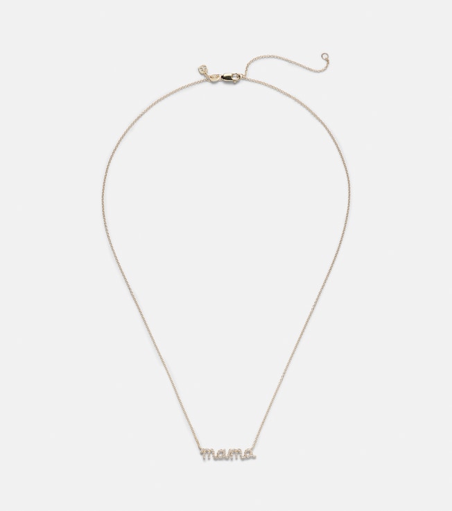 Mama 14kt yellow gold necklace with diamonds | Sydney Evan