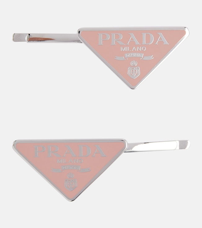 Set of 2 logo hair clips | Prada