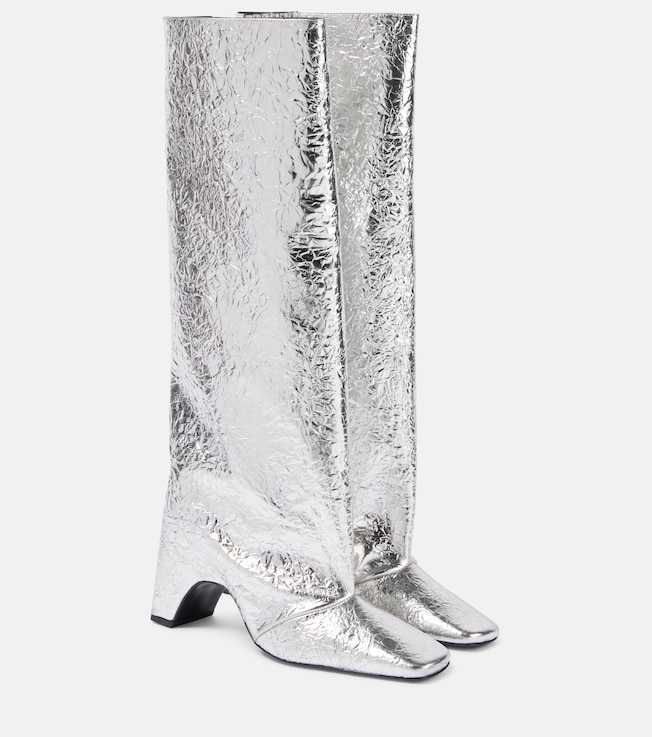 Foil Bridge 85 leather knee-high boots | Coperni