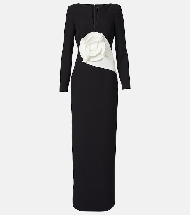 Floral-appliqué crêpe gown | Roland Mouret