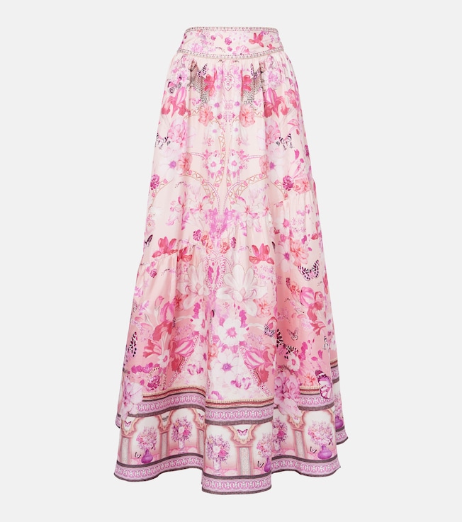 Floral embellished silk maxi skirt | Camilla