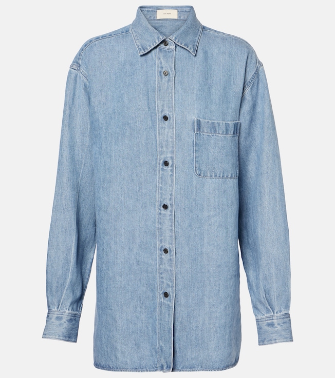 Nesson oversized linen denim shirt | The Row