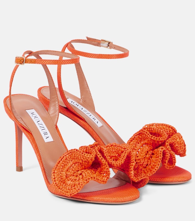 Noches Tropicales 85 raffia sandals | Aquazzura