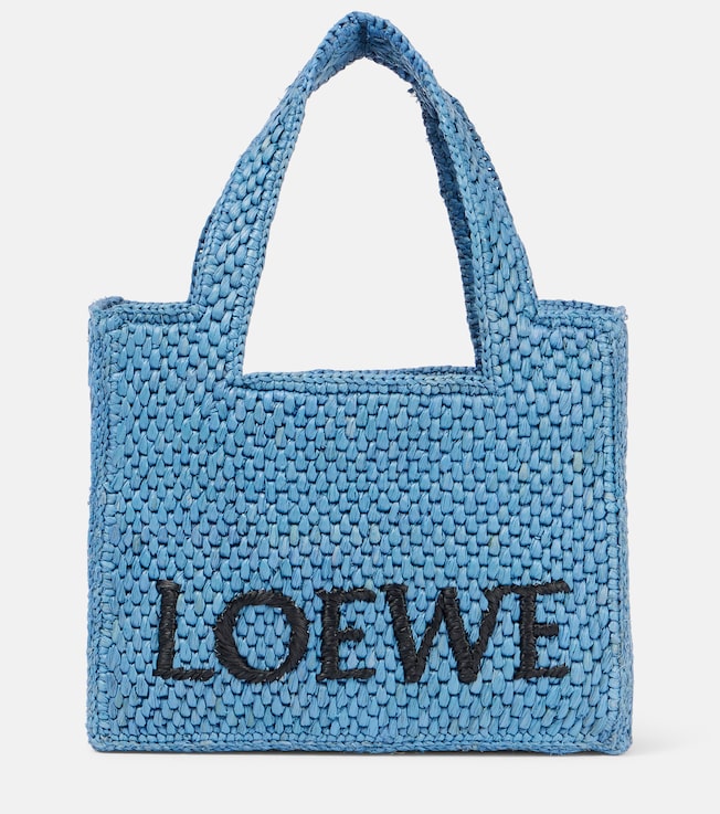 Paula's Ibiza Mini logo raffia shopper | Loewe
