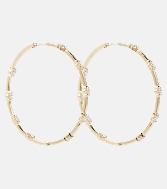 Zea 18kt yellow gold hoop earrings with diamonds | Melissa Kaye