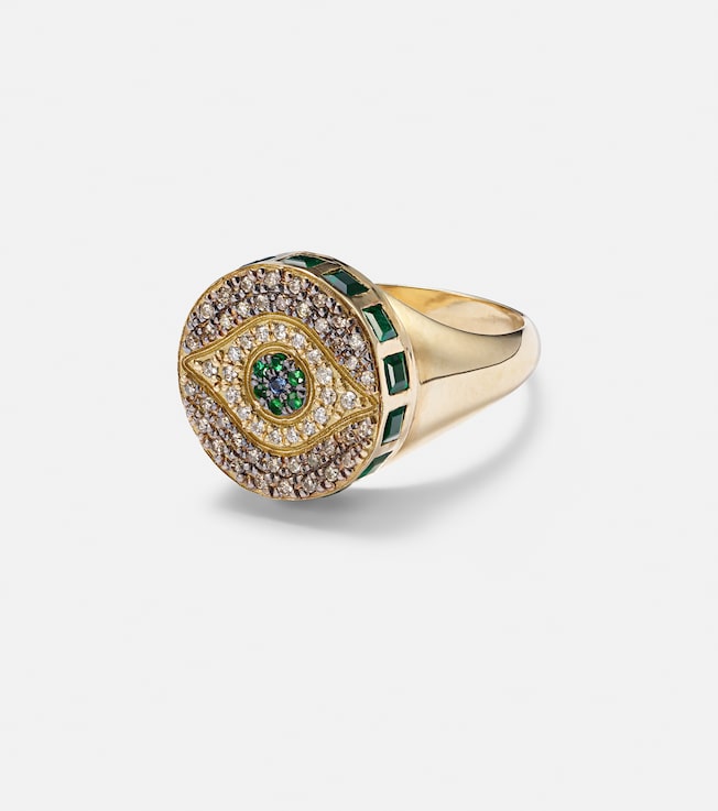 Dawn Candy 18kt gold ring with diamonds and gemstones | Ileana Makri