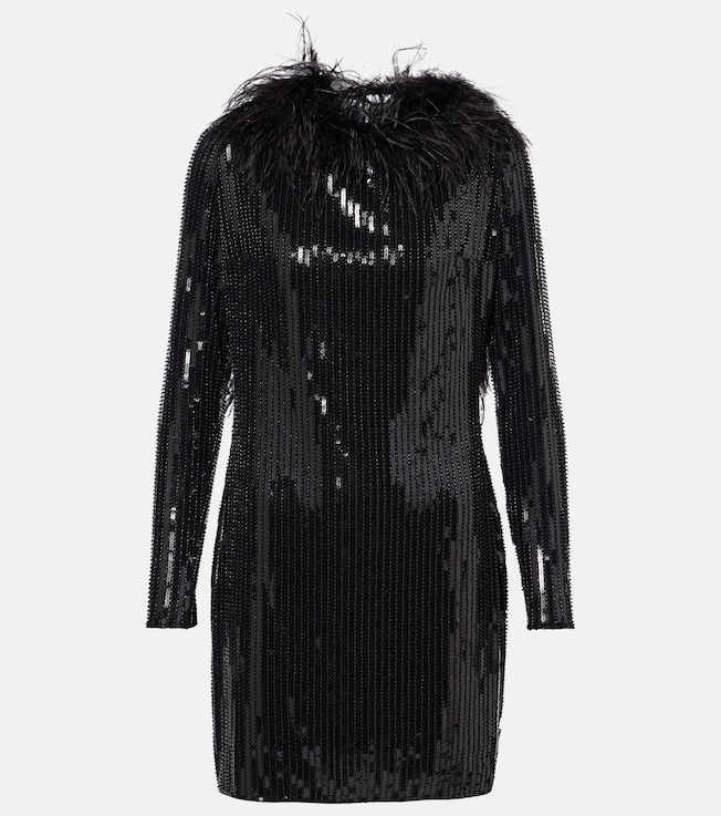 Juises feather-trimmed sequined minidress | The New Arrivals Ilkyaz Ozel