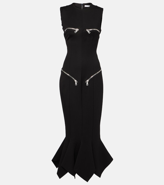 Zip-detail belted midi dress | Area