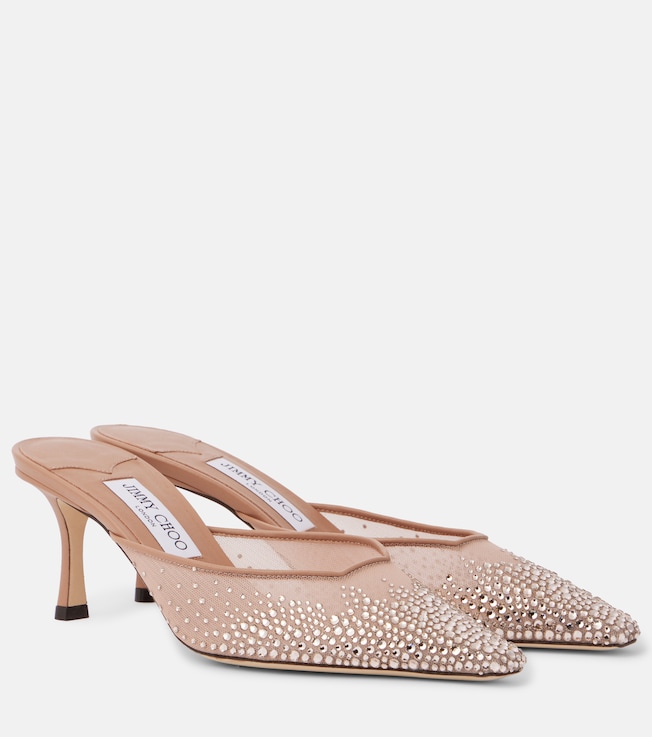 Vivi 65 embellished mesh mules | Jimmy Choo