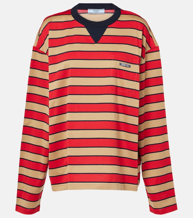 Striped cotton jersey top | Prada