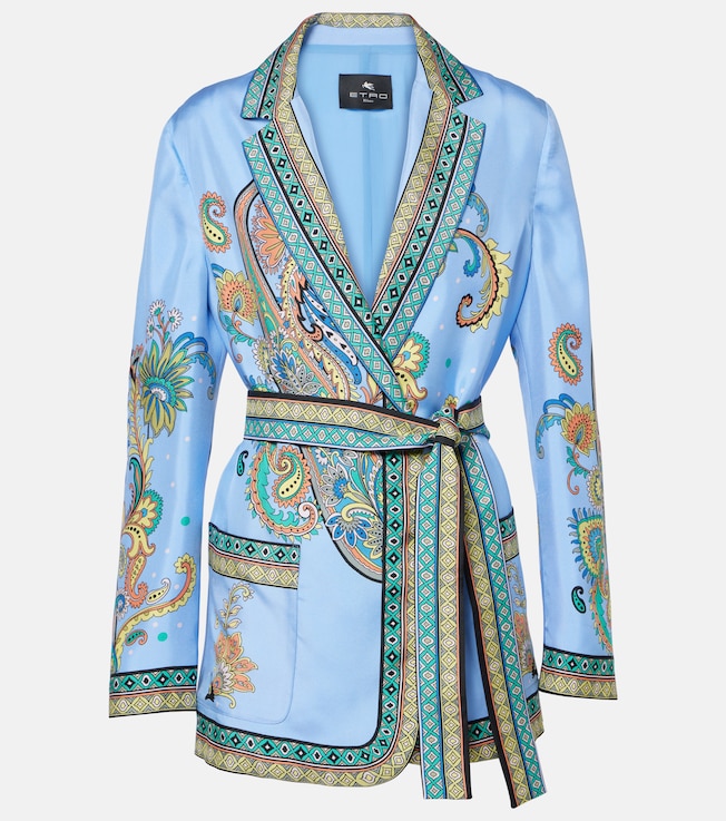 Paisley silk twill wrap blazer  | Etro