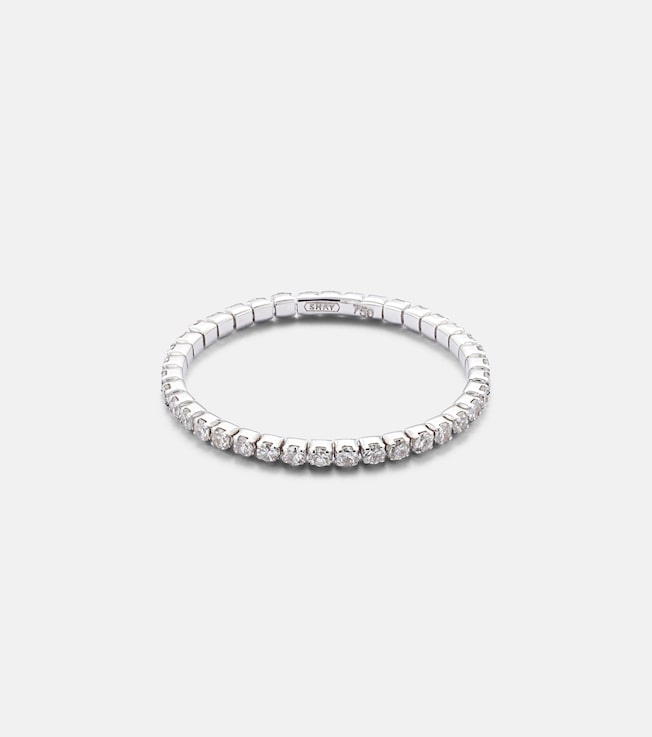 Single Thread 18kt white gold ring with diamonds | Shay Jewelry