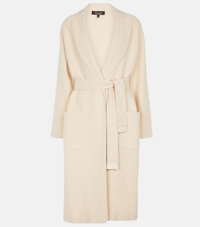 Visconti belted cashmere knit coat | Loro Piana