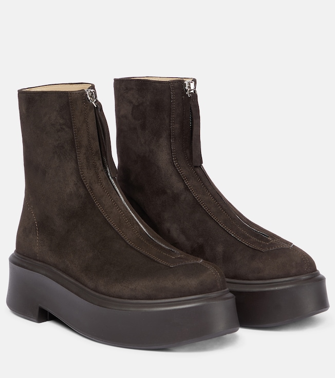 Zipped Boot 1 suede ankle boots | The Row