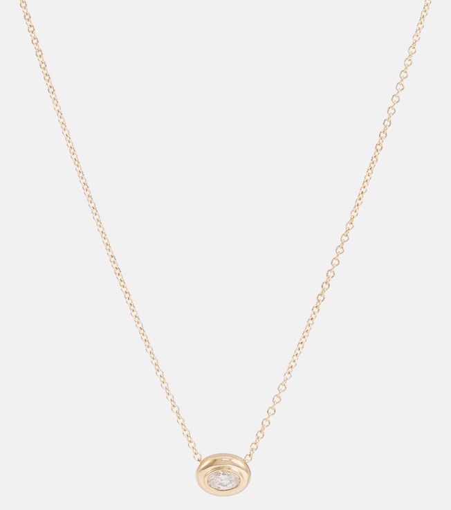 Lenox Reign 18kt gold necklace with diamond | Melissa Kaye