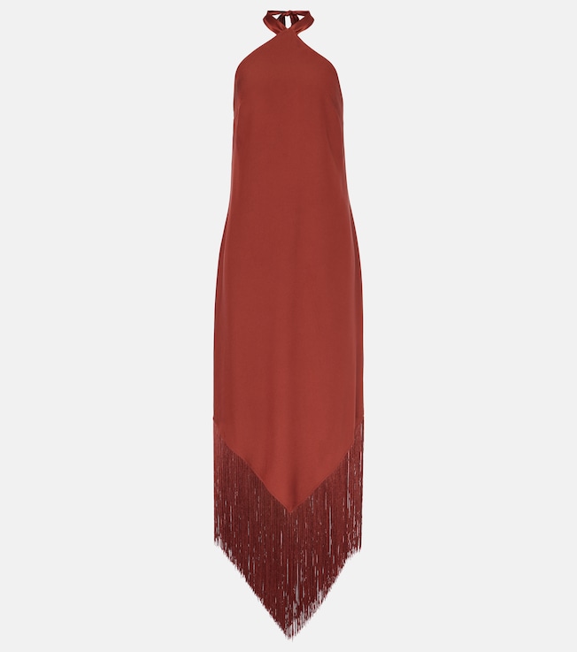 Nina fringed crêpe cady maxi dress | Taller Marmo
