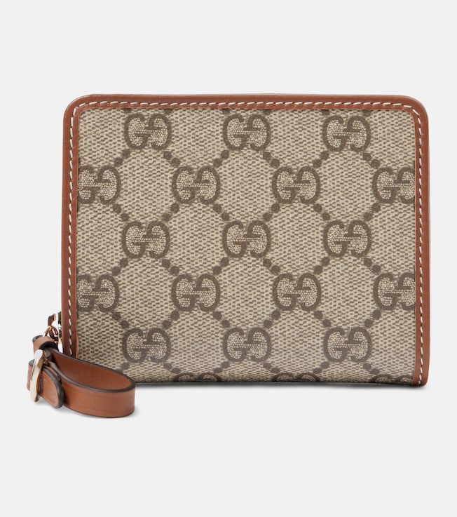 GG Canvas Mini leather-trimmed wallet | Gucci