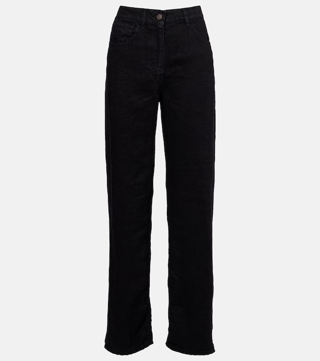 Tarley linen straight jeans | The Row
