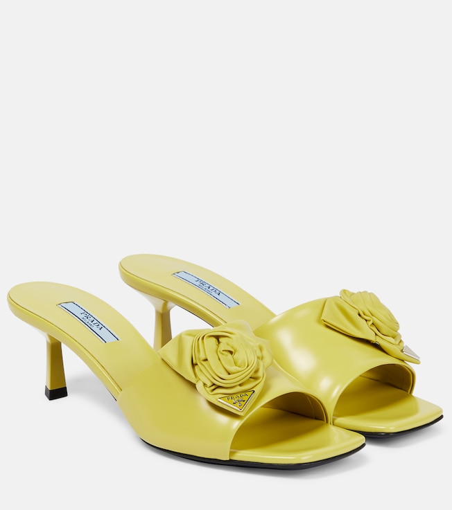 Embellished leather mules | Prada
