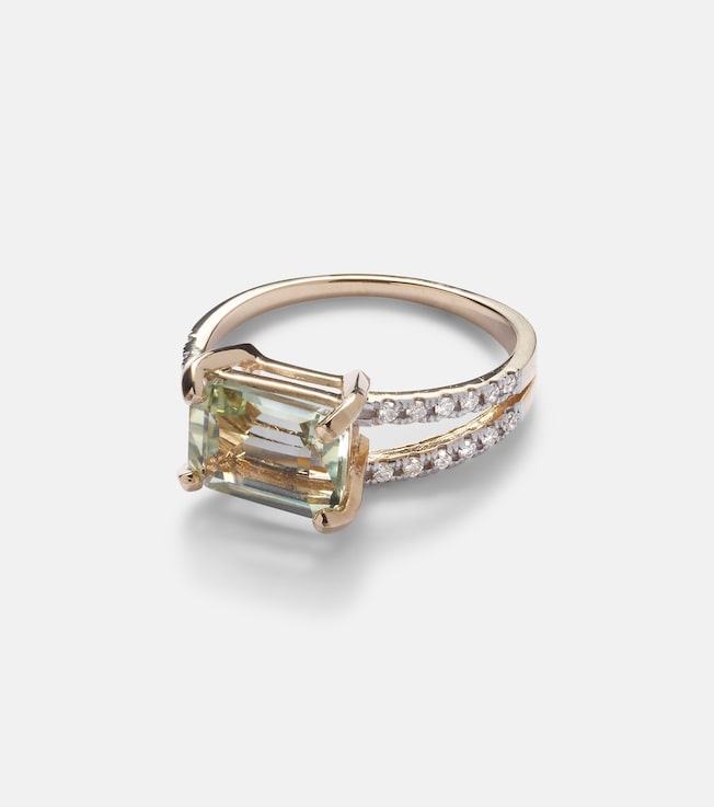Point of Focus 14kt gold ring with diamonds and amethyst | Mateo