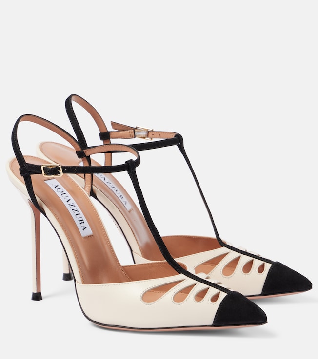 Camille 105 leather and suede pumps | Aquazzura
