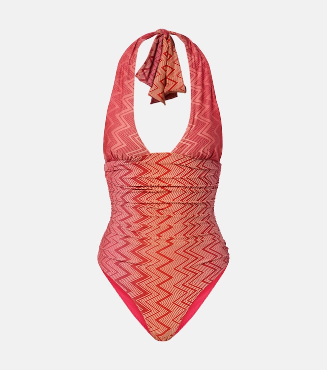 Zigzag printed ruched swimsuit | Missoni
