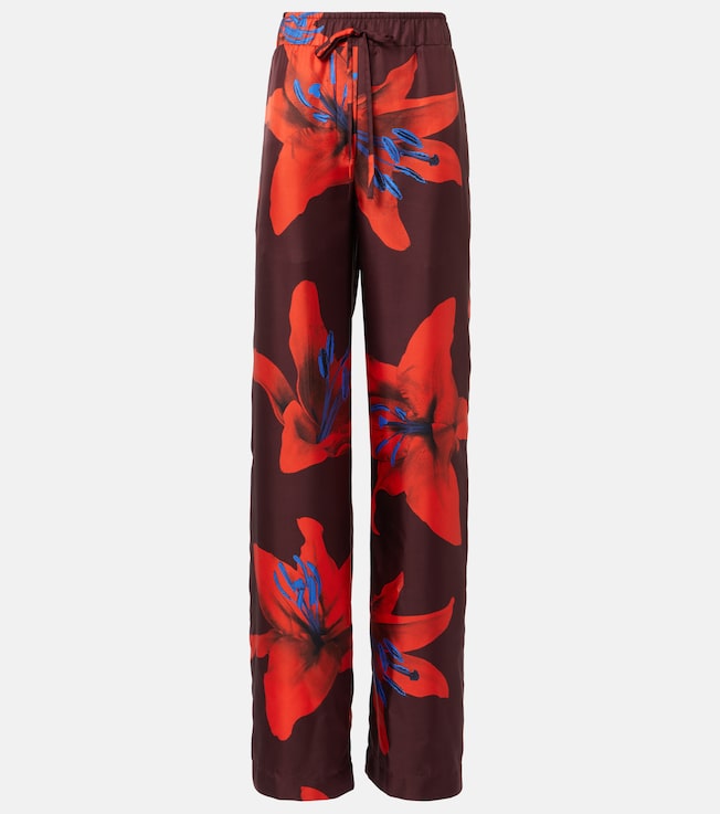 Printed silk wide-leg pants | McQueen
