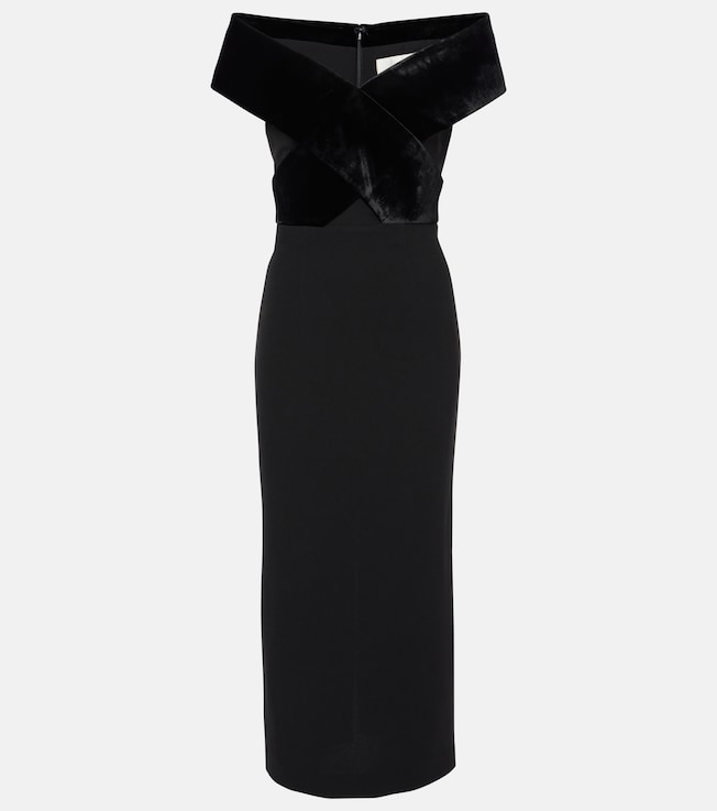Off-shoulder velvet gown | Roland Mouret