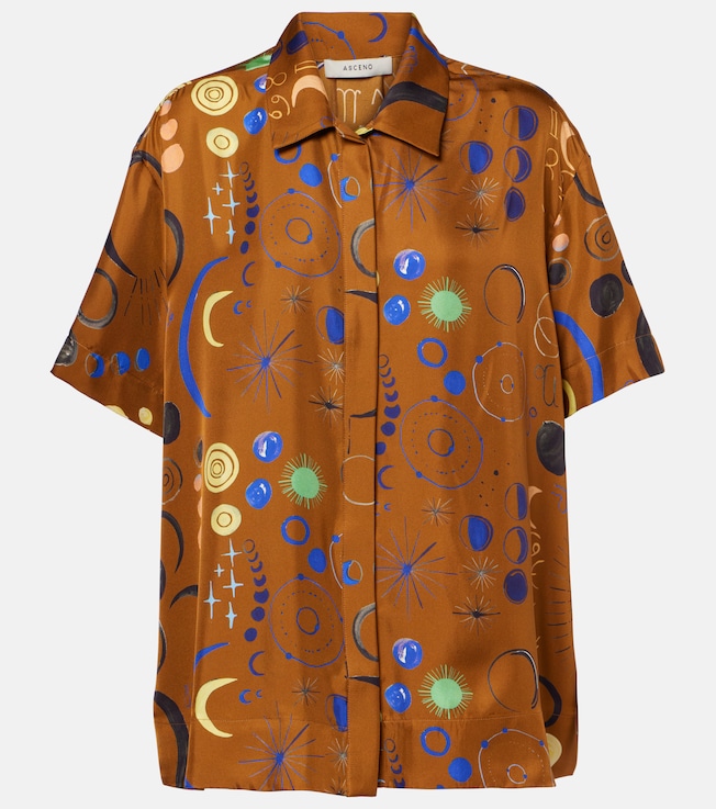 Montauk printed silk twill shirt | Asceno