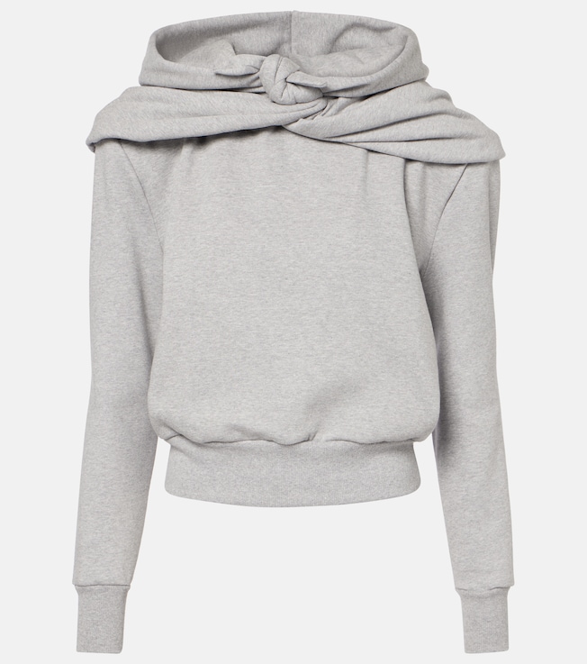 Hooded draped cotton-blend top | Magda Butrym