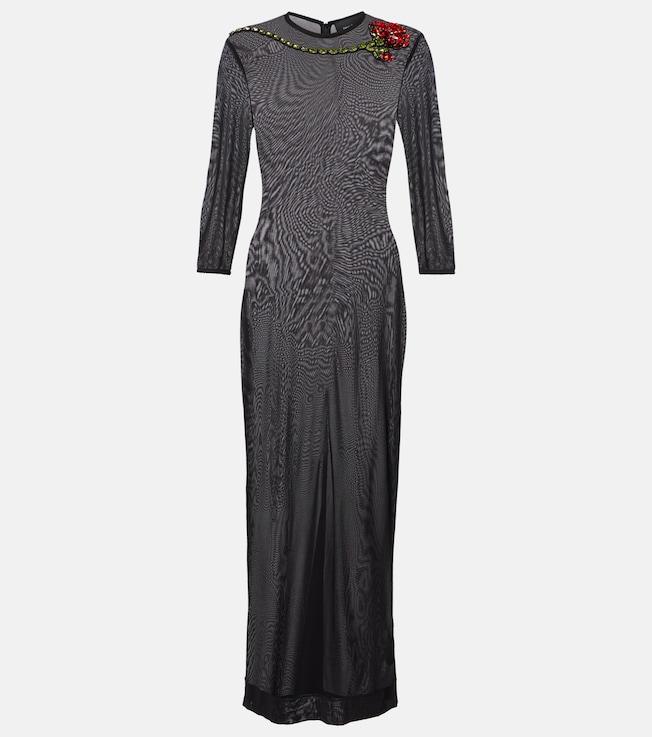 Crystal-embellished sheer cocktail dress | Simone Rocha