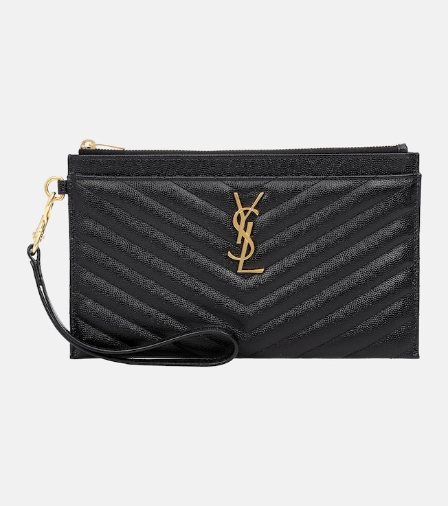 Monogram Large leather pouch | Saint Laurent
