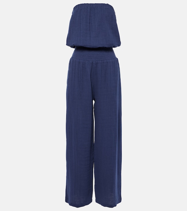 Strapless cotton jumpsuit | Melissa Odabash