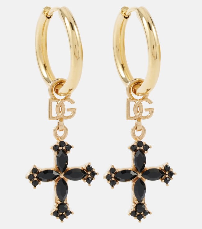 DG cross embellished hoop earrings | Dolce&Gabbana
