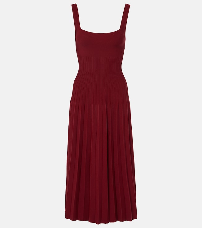 Beaton chiffon-trimmed velvet maxi dress | Staud