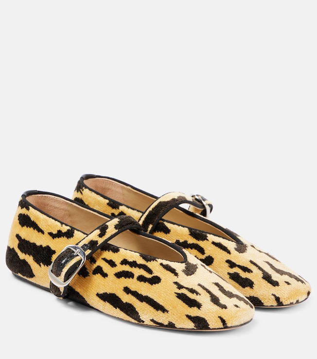 Stella leopard-print velvet Mary Jane flats | Le Monde Béryl