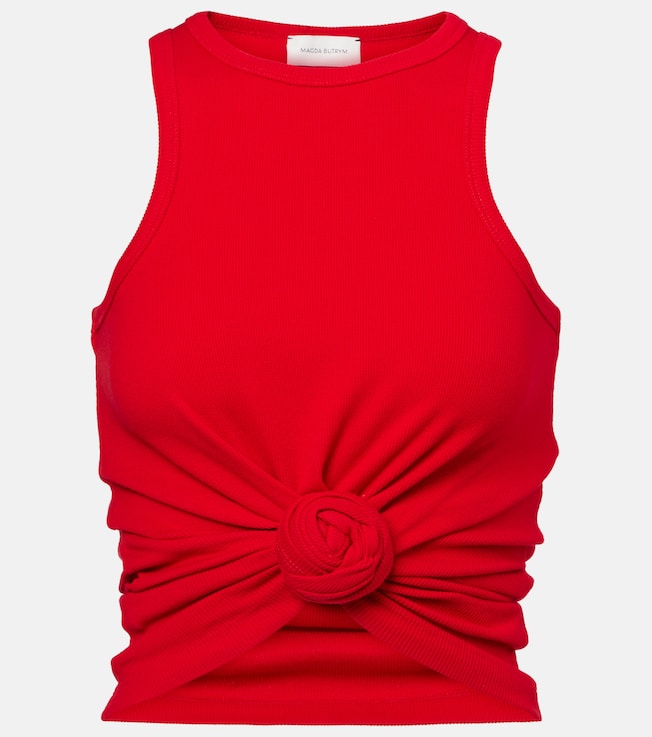 Gathered cotton-blend tank top | Magda Butrym