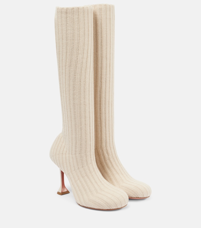 Veneda 95 knee-high sock boots | Amina Muaddi