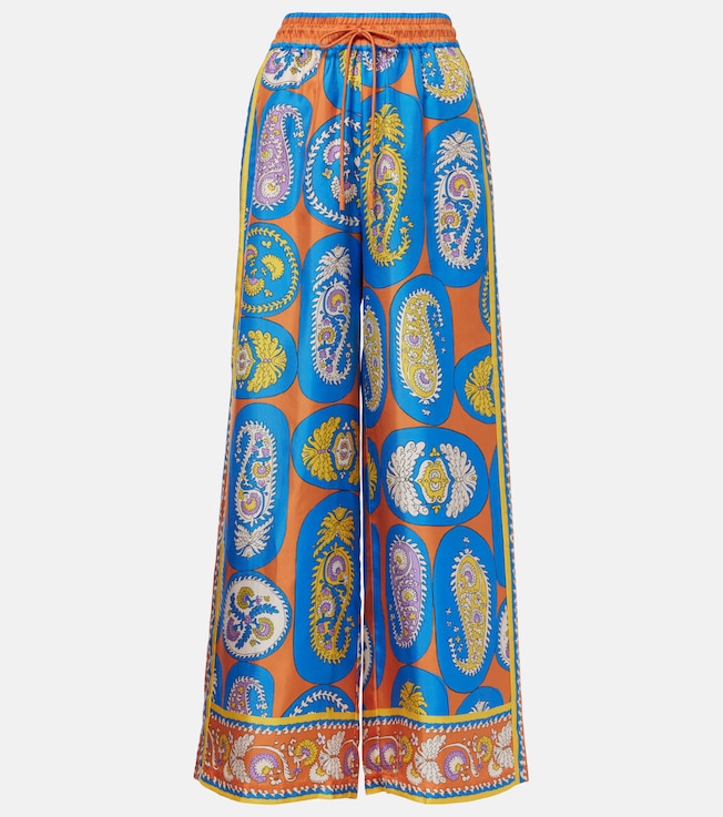 Luis printed silk palazzo pants | Alémais