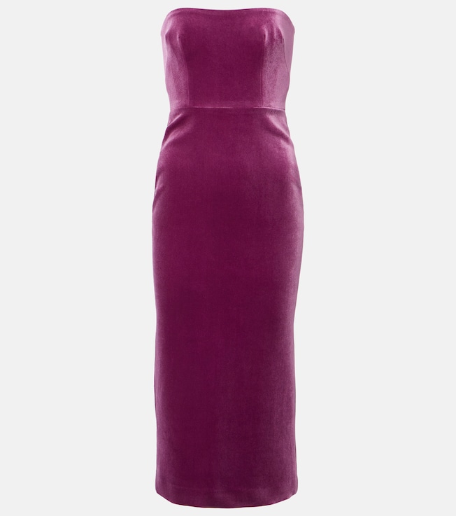 Strapless velvet midi dress | Alex Perry