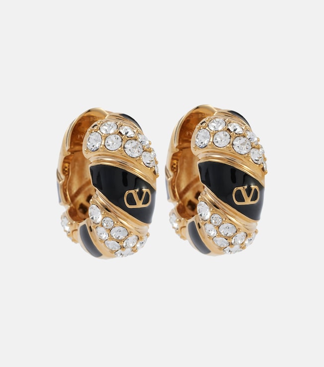Pas Plus VLogo embellished hoop earrings | Valentino