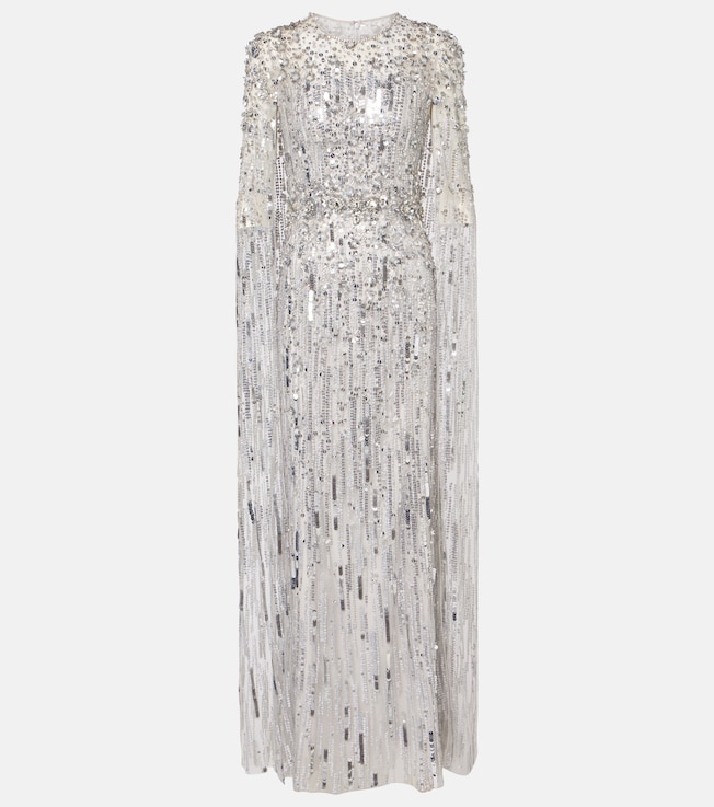 Ruby caped sequined gown  | Jenny Packham