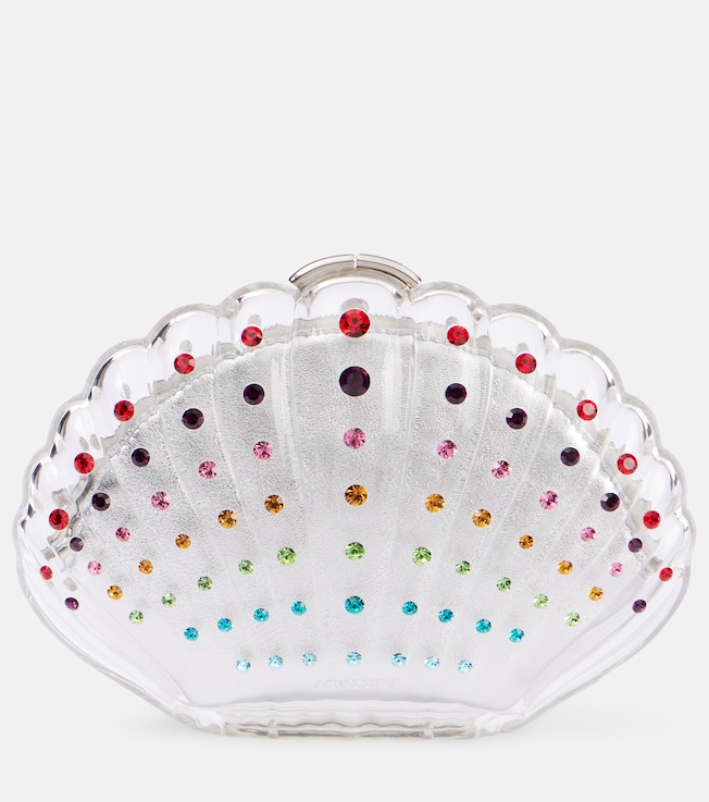 Crystal Shell embellished clutch | Aquazzura