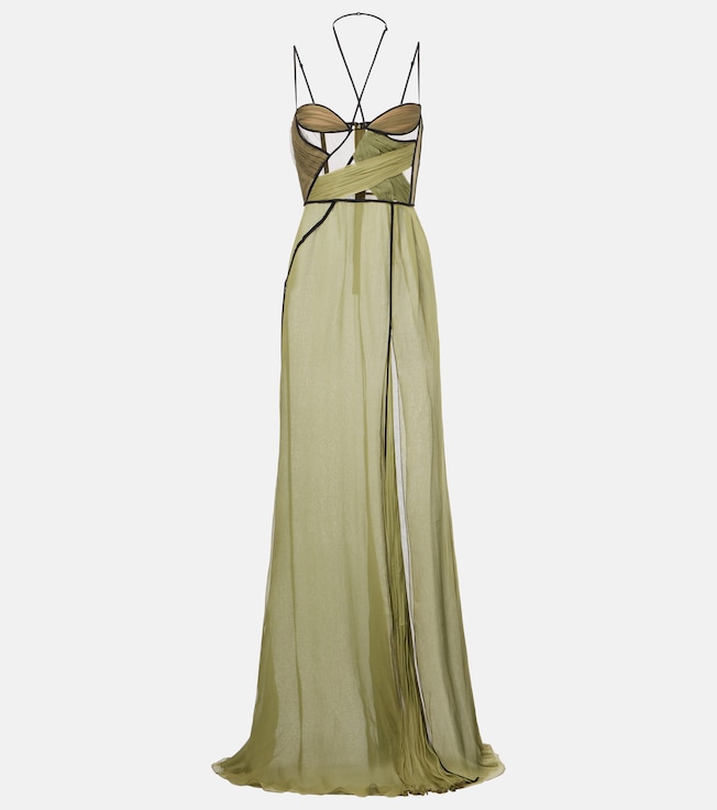 Mae draped silk corset gown | Nensi Dojaka